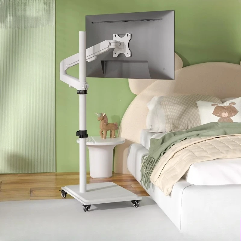 Weißer Monitor, Bodenhalterung, horizontaler und vertikaler Bildschirm, rotierende und hebende Fitness-Yoga-Freundinmaschine, zufälliger Bildschirm Image