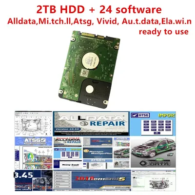 2024 Auto Repair Software Alldata 10.53 Vivid workshop data Elsa.Win6.0 ATSG Auto..data 3.45 Mit..chell install well on 2TB HDD