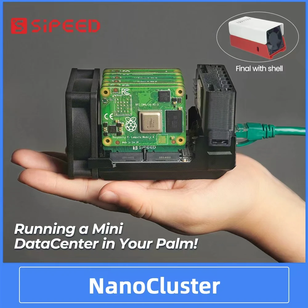 Sipeed NanoCluster 7x CM4/CM5 Nodes Mini Server für Kubernetes K3S Edge AI Homelab Raspberry Pi Cluster Image