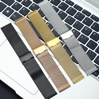 22 mm 20 mm Milan Loop Gürtel Schnellverschluss Metallgeflecht Gürtel für Samsung Galaxy Huawei GT2 3 4 Uhr Universalarmband Flachkopf Image