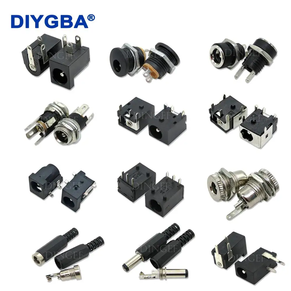 10 Teile/los DC Power Jack Buchse Stecker 5,5*2,1mm 3,5x1,3 Männlich Weiblich DC005 DC022 DC099 DC steckdose Mutter Panel Mount Adapter Image