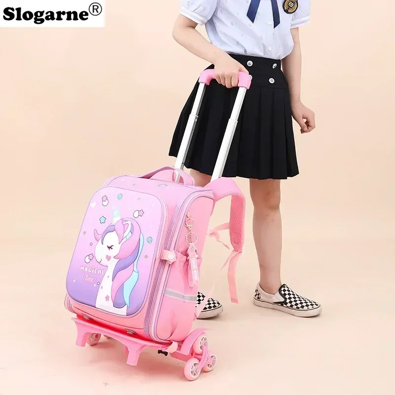 Sacs d'école pour enfants filles garçons sac à dos roulant sacs fille sac de chariot d'école sacs à dos à roulettes bagages scolaires pour enfants avec roues