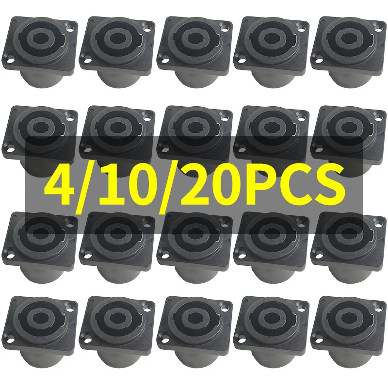 4/10/20 Stück 4-polige Panel-Buchse im Neutrik-Stil – kompakter Verriegelungsstecker für Leistungsverstärker-Bühnenregal NL4MP Image