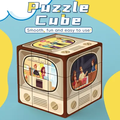 Magic Cube 3x3x3 3DUV Fernsehprogramm Stressabbauendes Puzzle Professionelles Smooth Speed Game Kinderspielzeug Geschenk Image