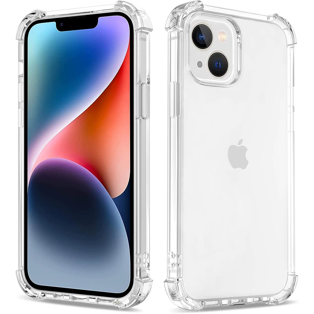 Custodia trasparente antiurto per iPhone 16e 16 15 14 13 12 11 Pro Max Plus Cover su iPhone 13 12 Mini X XR XS Cover posteriore trasparente