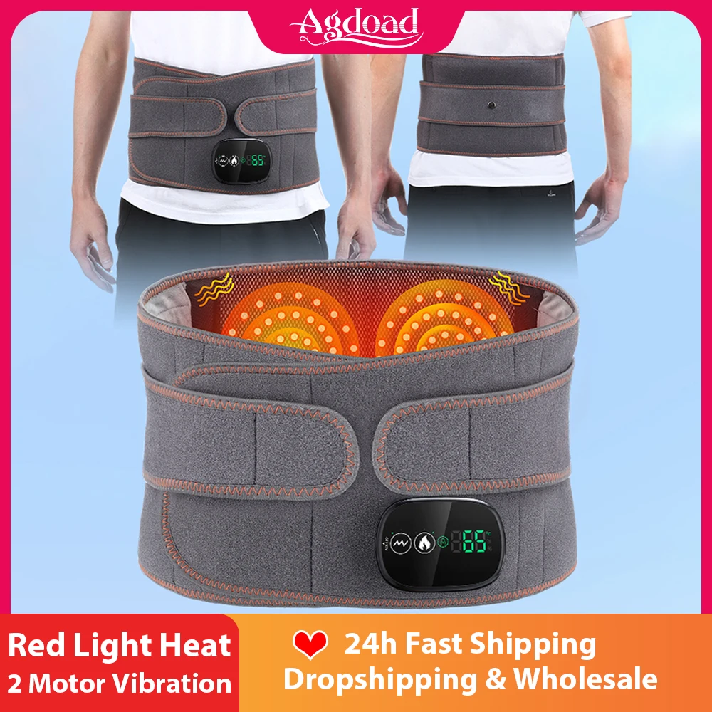 Dualer Heizmassage-Taillengürtel mit rotem Licht, elektrisches Heiz-Taillenmassagegerät, wiederaufladbarer beheizter Massagegürtel, Durchblutung Image