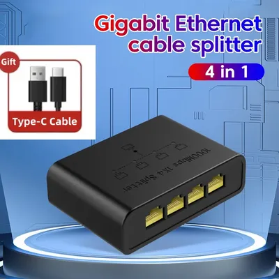 100/1000 Mbit/s Gigabit Ethernet Hochleistungs-Smart-Switch 5 Ports Netzwerkanschluss für USB-Kabel RJ45 Splitter Adapter Büro Image
