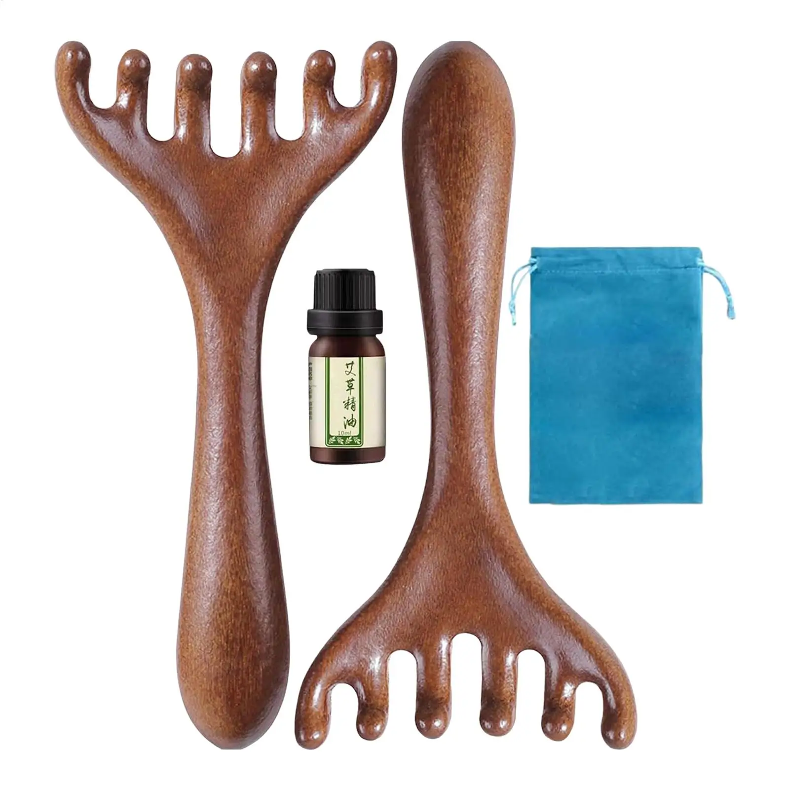 2 stücke Meridian Pinsel Massage Werkzeuge Kopfhaut Massage Kamm 6-Klauen Entspannen Werkzeug Holz Kopf Pinsel für männer Frauen Hals Körper Gesicht Spa Hause