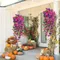 2pcs Artificial Morning Glory & Eucalyptus Hanging Decor Perfect for Home Garden Weddings Versatile Outdoor Plants Garden Party