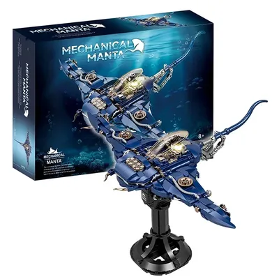 689PCS Technische Mechanische Teufel Fisch Bausteine Sets Montage Ziegel Modell Geburtstag Geschenke STEM Kinder Spielzeug Geschenke für Jungen Image
