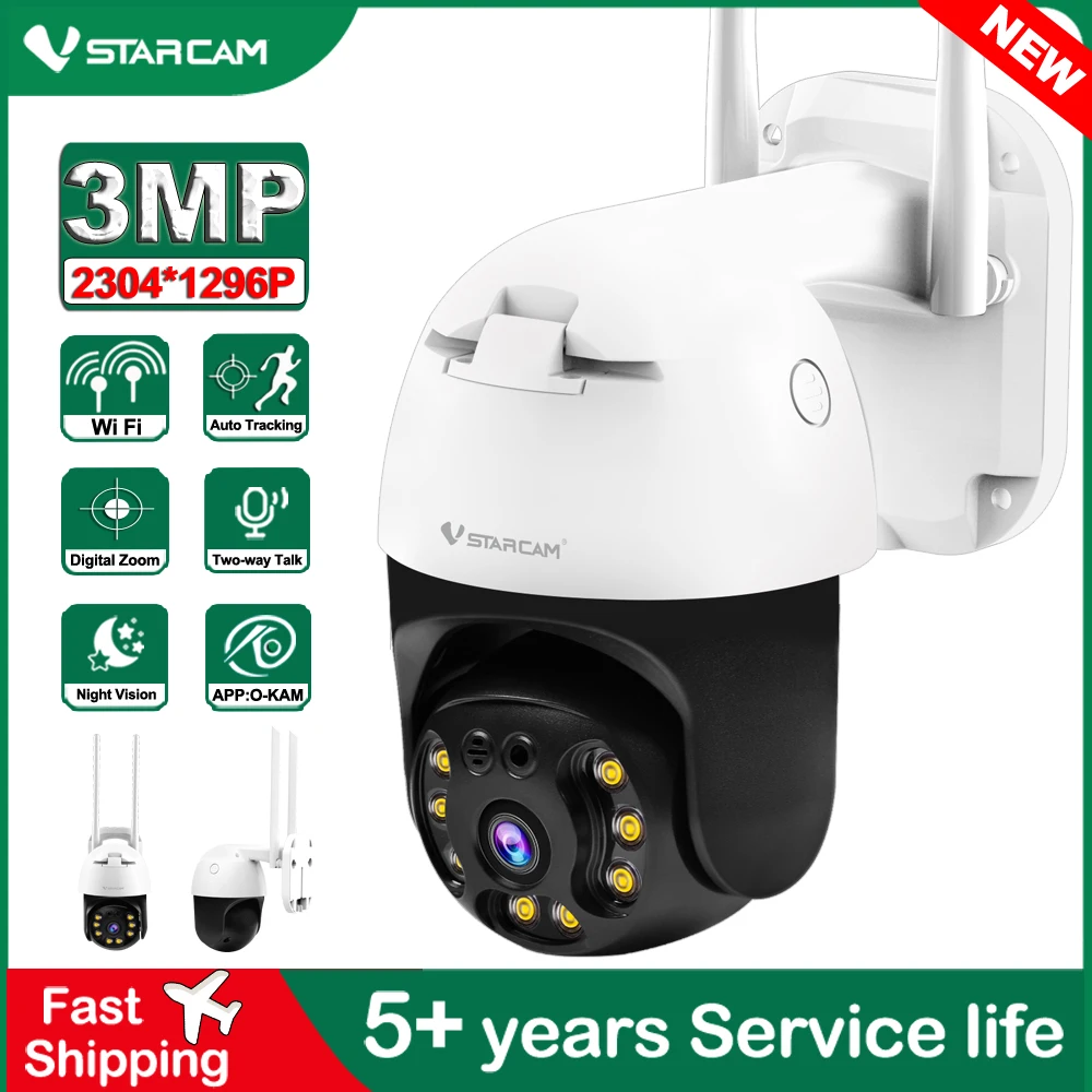 Vstarcam Neue Dome Wifi Kamera 3MP 2way Audio Menschliches Auto Tracking Farbe Nachtsicht Auto Motion Track Wasserdichte IP Kamera alarm Image