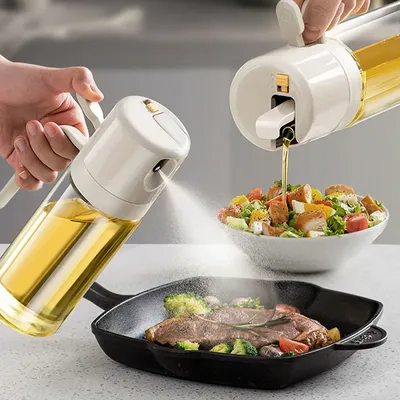 Oil Pot Spray Oil Bottle Spray Leakproof Oil Canister Household Kitchen Soy Sauce Vinegar Flavor Oil Seasoning Container