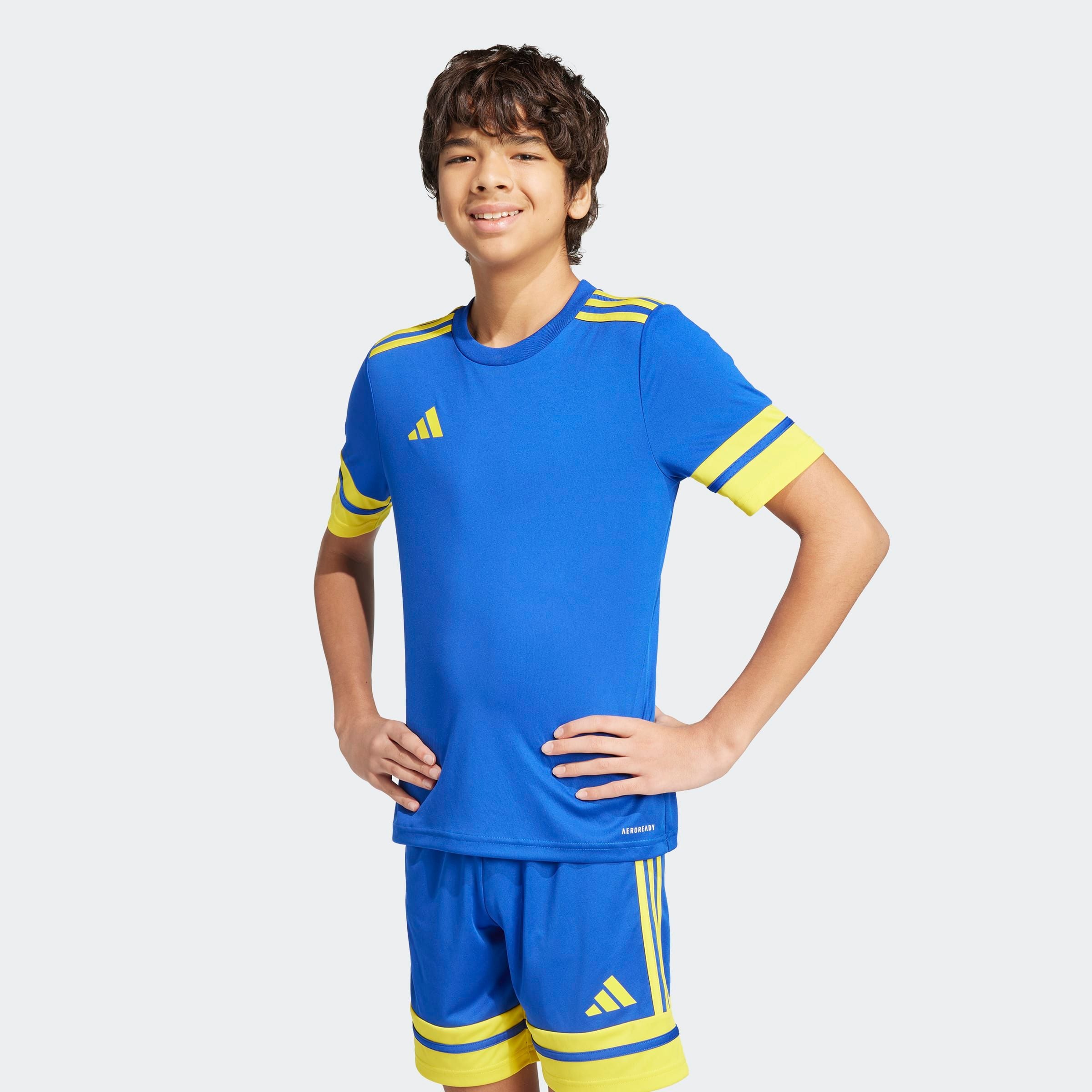 Fußballtrikot ADIDAS PERFORMANCE "SQUA25 JSY Y", Kinder, Gr. 128, gelb (royal blau, team gelb), Obermaterial: 100% Polyester, Rundhals, Trikots Image