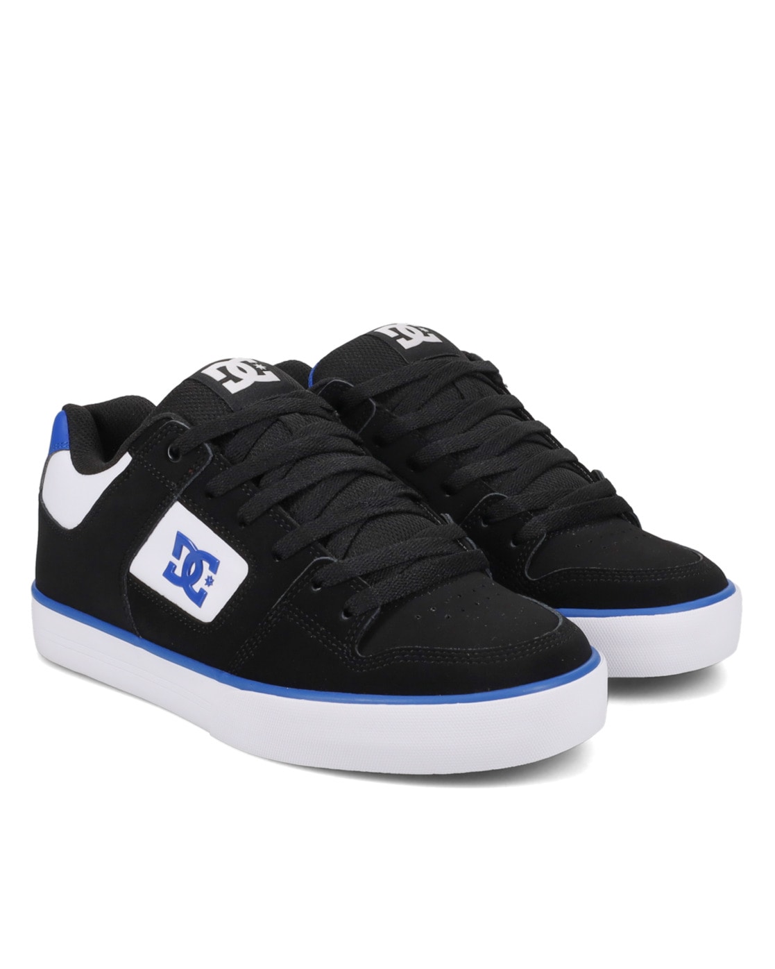 Sneaker DC SHOES "Pure", Herren, Gr. 7,5(40), schwarz, blau, weiß, 55, 4% Leder, 44, 6% Synthetik, Schuhe Skaterschuh Sneaker low
