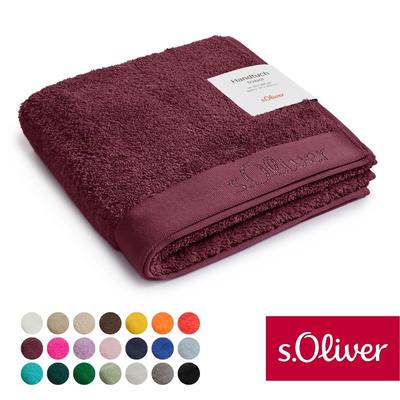 Handtuch S.OLIVER "s.Oliver, Premium Qualität, 600 gr/m², auch als Sets erhältlich", rot (burgundy), B:50cm L:100cm, Walkfrottier, Obermaterial: 100% Baumwolle, Handtücher (Packung), große Farbauswahl, auch als Duschtuch, Waschhandschuh, Gästetuch Image