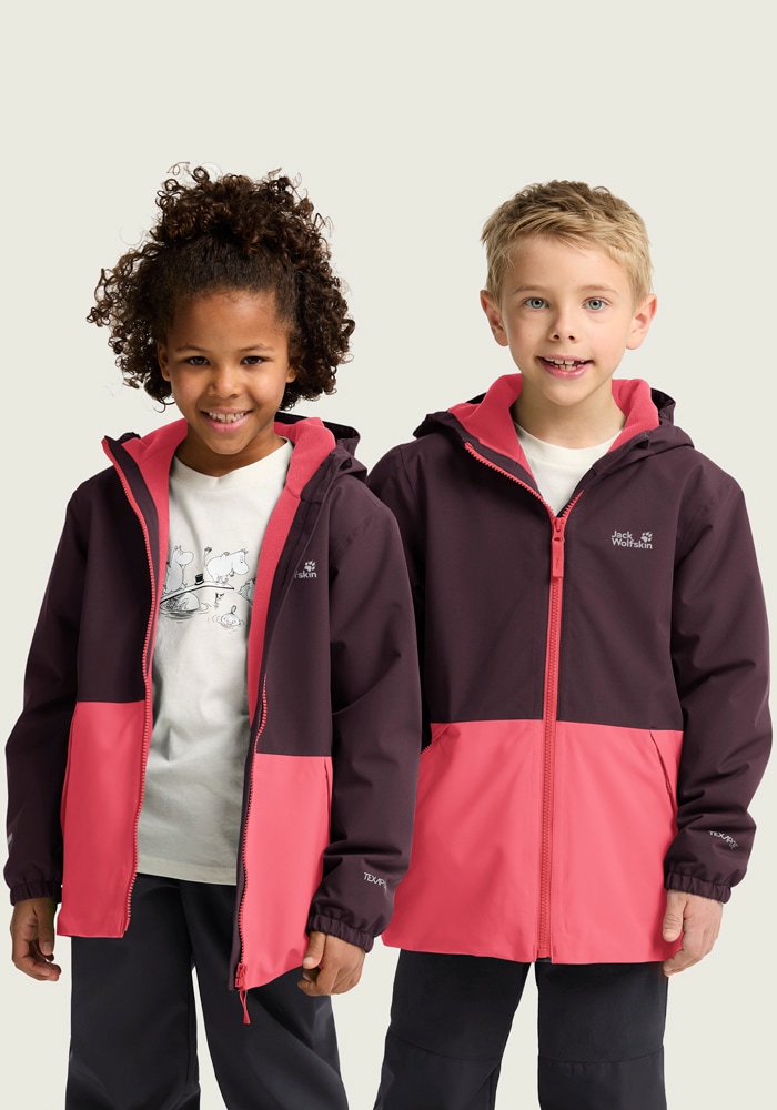 Winterjacke JACK WOLFSKIN "SNOW DAYS JKT KIDS", Kinder, Gr. 128, amaranth, Oberstoff: 100% POLYESTER; Kontrastmaterial 1: 100% POLYESTER; Füllung 1: 100% POLYESTER; Futter 1: 100% POLYESTER, Jacken Image