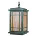 Gracie Oaks Kusiak 1-Light Outdoor Hanging Lantern Glass/Metal in Brown | 14.5 H x 8 W x 8 D in | Wayfair 33CBBCB8A28B4263B9594ED0A98B1779
