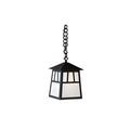 Arroyo Craftsman Raymond 1-Light Outdoor Hanging Lantern Glass/Metal in White/Yellow | 12.75 H x 8 W x 8 D in | Wayfair RH-8OF-AB