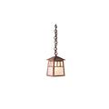 Arroyo Craftsman Raymond 1-Light Outdoor Hanging Lantern Glass/Metal in Gray/White | 8.88 H x 5.25 W x 5.25 D in | Wayfair RH-6OF-P