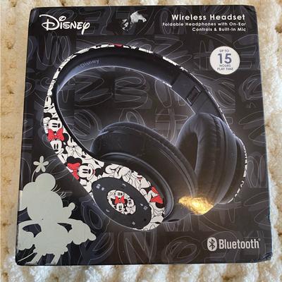 Disney Headphones | Disney Black And White Mickey Mouse Wireless Headset | Color: Black/White | Size: Os