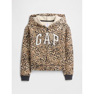 Gap Brown Relaxed Logo Print Zip Hoodie