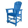 POLYWOOD® South Beach Counter Outdoor Chair Plastic in Blue | 50.5 H x 26.5 W x 30.5 D in | Wayfair SBD24PB