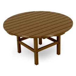 POLYWOOD® Round 37" Conversation Outdoor Table Plastic in Brown | 18 H x 38 W x 38 D in | Wayfair RCT38TE