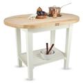 John Boos Eliptical C-Table Prep Table w/ Butcher Block Top Wood in White | 35 H x 72 W x 30 D in | Wayfair C-ELIP7230175-2S-AL