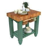 John Boos American Heritage Gathering Prep Table Wood in Green | 36 H x 36 W x 24 D in | Wayfair CU-GB3624-BS