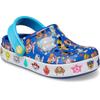 Clog CROCS "Paw Patrol Off Court Clog T", Kinder, Gr. 27, bunt (blau multi), Croslite, casual, Schuhe, Hausschuh, Kindergartenschuh mit coolem Motiv