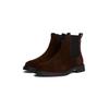 Chelseaboots TOMMY HILFIGER "HILFIGER COMFORT LWT SDE CHELSEA", Herren, Gr. 45, braun (dunkelbraun), Veloursleder, modisch, Schuhe, Blockabsatz, Herbstmode, Businessschuh, beidseitiger Stretcheinsatz
