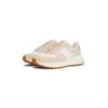 Plateausneaker TOMMY JEANS "TJW CLEATED RUNNER", Damen, Gr. 40, rosa (weiß, beige, rose), Veloursleder, Leder, sportlich, Schuhe, Freizeitschuh, Halbschuh, Schnürer mit Kontrastbesatz
