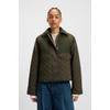 Steppjacke BOSS ORANGE "Pabori Premium Damenmode", Damen, Gr. 48, grün (dunkelgrün 306), Web, Obermaterial: 70% Polyester, 30% Polyamid, unifarben, casual, regular fit normal, Langarm angesetztes Bündchen, Jacken, wasserabweisend, Regular Fit