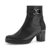 Stiefelette GABOR "St. Tropez", Damen, Gr. 36, schwarz, Kalbsleder, unifarben, elegant, Schuhe, Blockabsatz, Businessstiefelette mit Schmuckelement