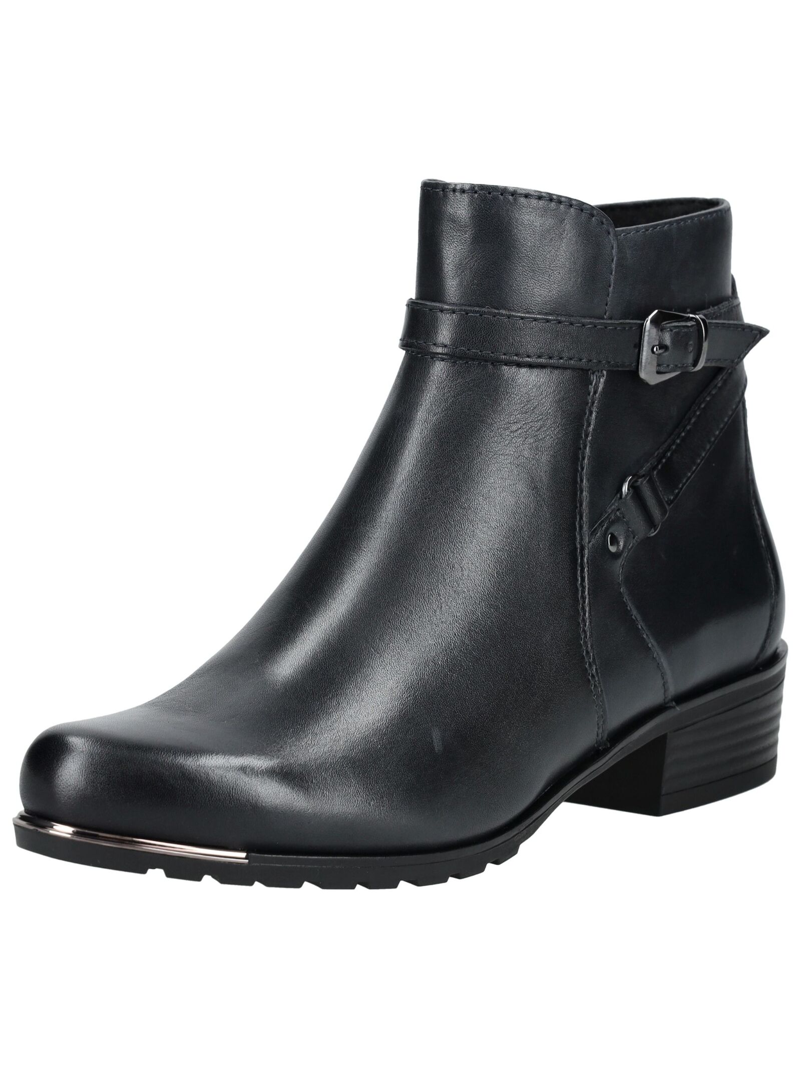 Stiefelette CAPRICE "Caprice Stiefelette Leder", Damen, Gr. 38,5, ocean, Leder, Schuhe Stiefelette