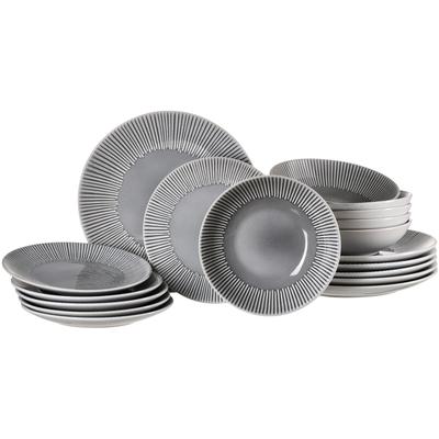 Tafelservice RITZENHOFF & BREKER "Banda", grau, 18 tlg., Steingut, Geschirr-Sets, aus Steingut für 6 Personen Image