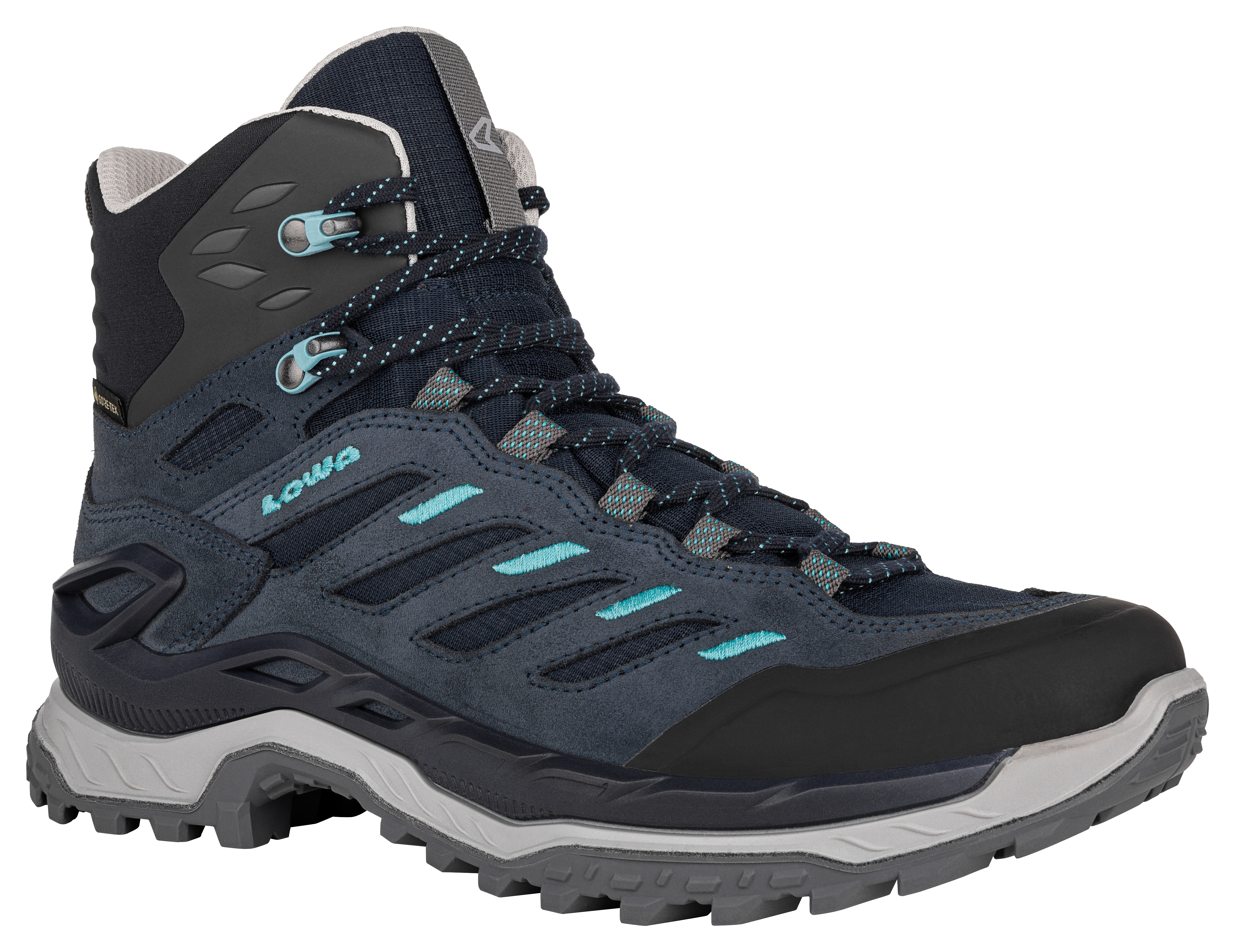 Wanderschuh LOWA "INNOVO GORE-TEX MID WS", Damen, Gr. 39, navy, arktis, Leder, Textil, Schuhe Wanderschuh, wasserdicht