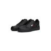Sneaker TOMMY JEANS "TJM RETRO BASKET", Herren, Gr. 42, schwarz, Leder, Lederimitat, sportlich, Schuhe, Freizeitschuh, Halbschuh, Schnürer mit Lochmuster