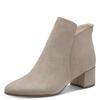 Stiefelette TAMARIS, Damen, Gr. 42, grau (hellgrau), Textil, unifarben, Veloursleder, elegant, Schuhe, Blockabsatz, Basicstiefelette in veganer Verarbeitung