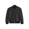 Lederjacke BOSS ORANGE "Jobrice", Herren, Gr. 48, schwarz (schwarz001), Obermaterial: 100% Lammleder. Besatz: 100% Polyester. Futter: 100% Polyester, unifarben, casual, regular fit, Langarm, Jacken, regular fit, weiches Material
