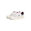Sneaker TOMMY JEANS "TJM RETRO BASKET", Herren, Gr. 41, bunt (weiß, rot, blau), Leder, Lederimitat, sportlich, Schuhe, Freizeitschuh, Halbschuh, Schnürer mit Lochmuster