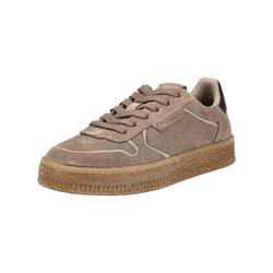 Sneaker TAMARIS "Tamaris Sneaker Veloursleder", Damen, Gr. 40, grau (taupe), Veloursleder, casual, Schuhe