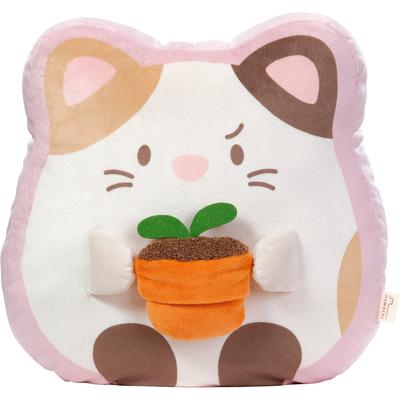 Kuscheltier NICI "mymochi, Katze Angy mit Blumentopf 35x33x12 cm", weiß, Plüschfiguren, KinderB:35cm H:33cm L:12cm, Plüsch, B:35cm H:33cm L:12cm