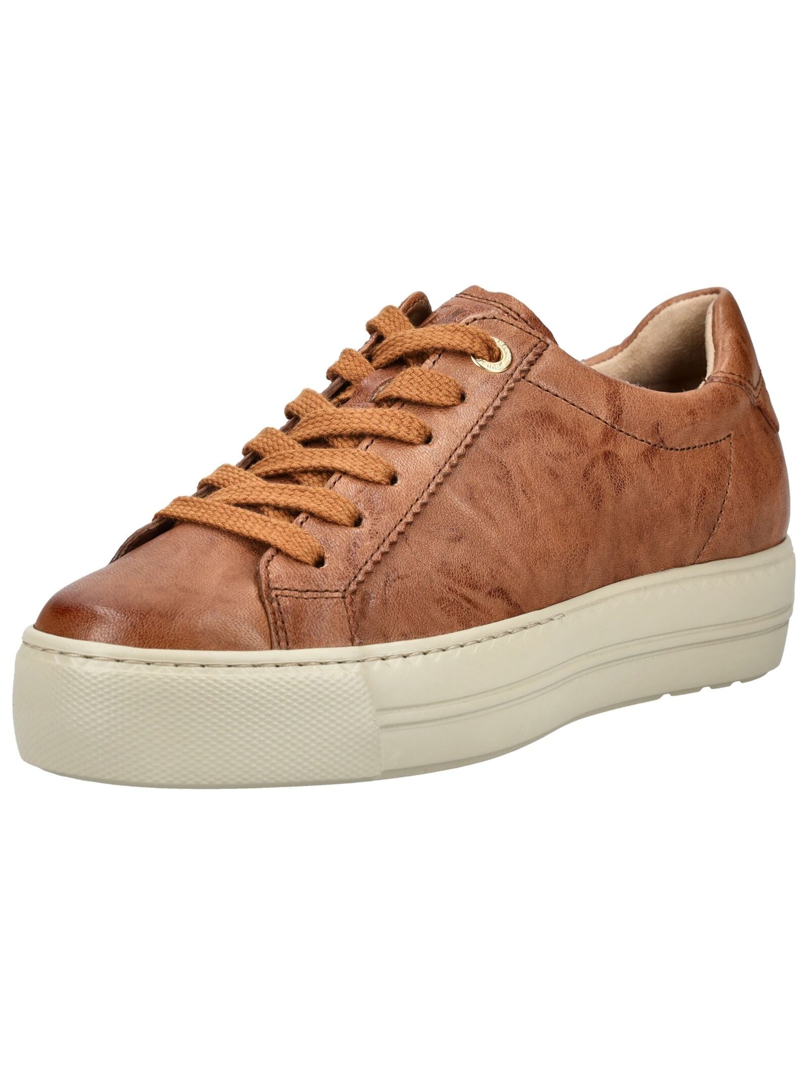 Sneaker PAUL GREEN "Paul Green Sneaker Glattleder", Damen, Gr. 38,5, braun (cognac), Glattleder, Casual, Schuhe