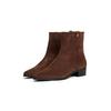Stiefelette TOMMY HILFIGER "TH SUEDE POINTY ZIP BOOTIE", Damen, Gr. 40, braun (dunkelbraun), Veloursleder, klassisch, Schuhe, Blockabsatz, Westernboots, Cowboyboots hat eine schmale Form