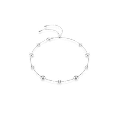 Collier SWAROVSKI "Schmuck Geschenk Una Halskette", silber (metallfarben, kristallweiß), Halsketten, Damen, Metall, mit Swarovski Kristall Image