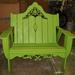 Uwharrie Outdoor Chair Veranda Garden Bench Wood/Natural Hardwoods in Green | 44.5 H x 34.5 W x 38 D in | Wayfair V051-025-Distressed