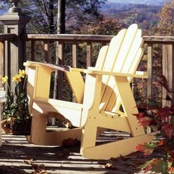 Uwharrie Chair Fanback Wood Rocking Adirondack Chair in Blue | 45 H x 33 W x 36 D in | Wayfair 4012-026-Distressed