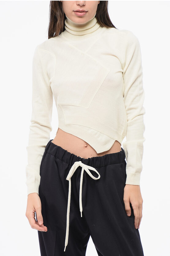 MM6 – Rollkragenpullover aus Schurwollmischung in Beige Image