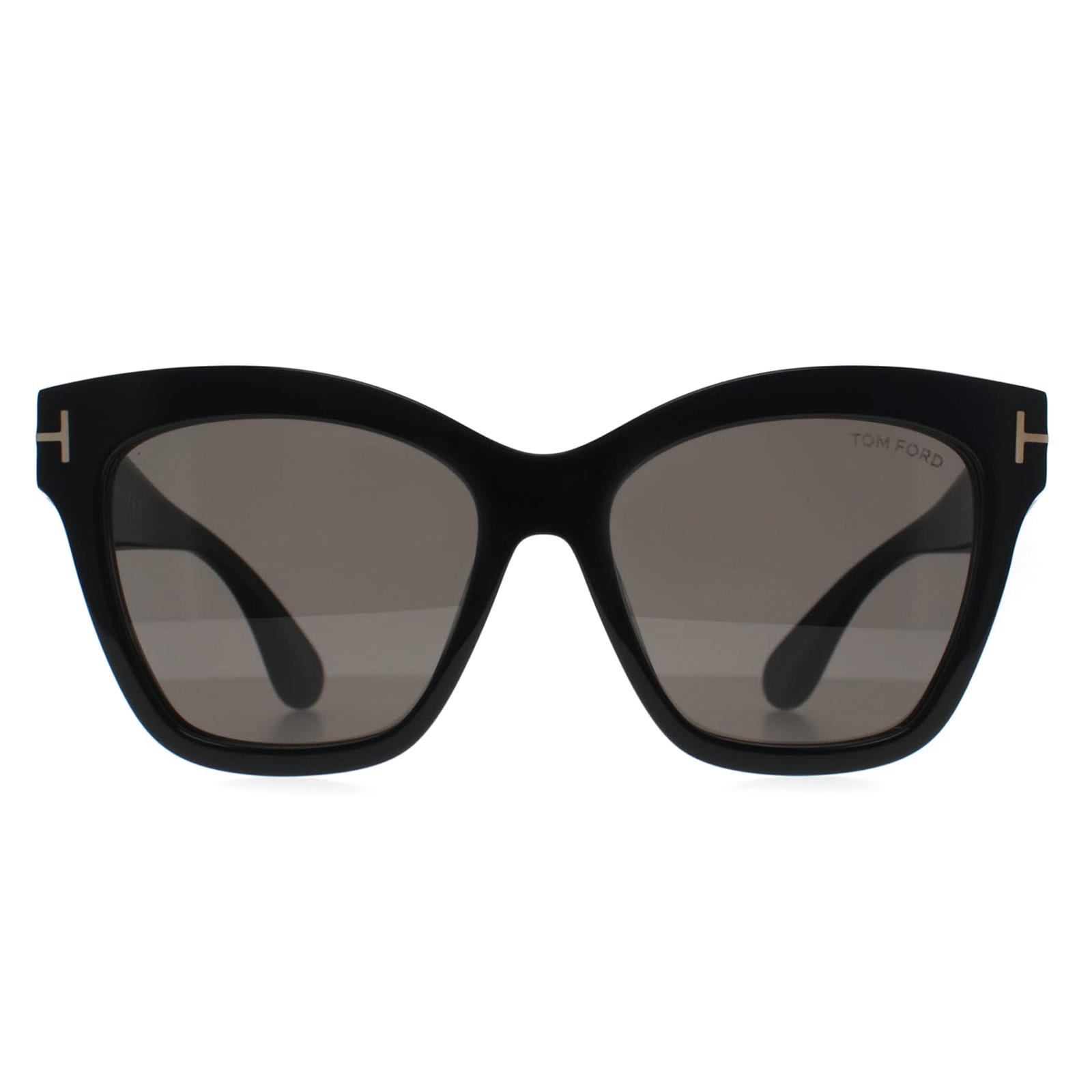 Tom Ford Elvira FT1217 01A glÃ¤nzend schwarz grau mit hellem Spiegel Sonnenbrille Image